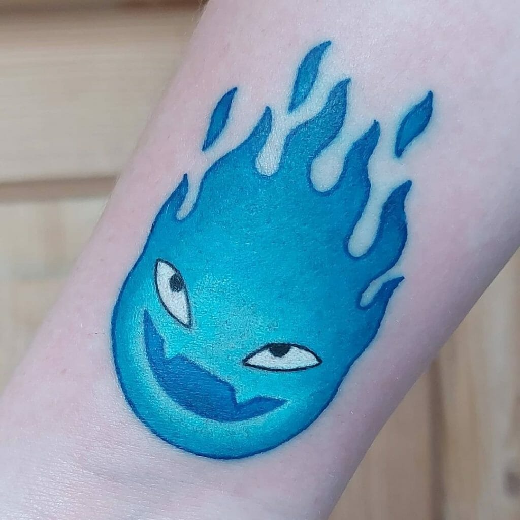 Beautiful Blue Calcifer Tattoo