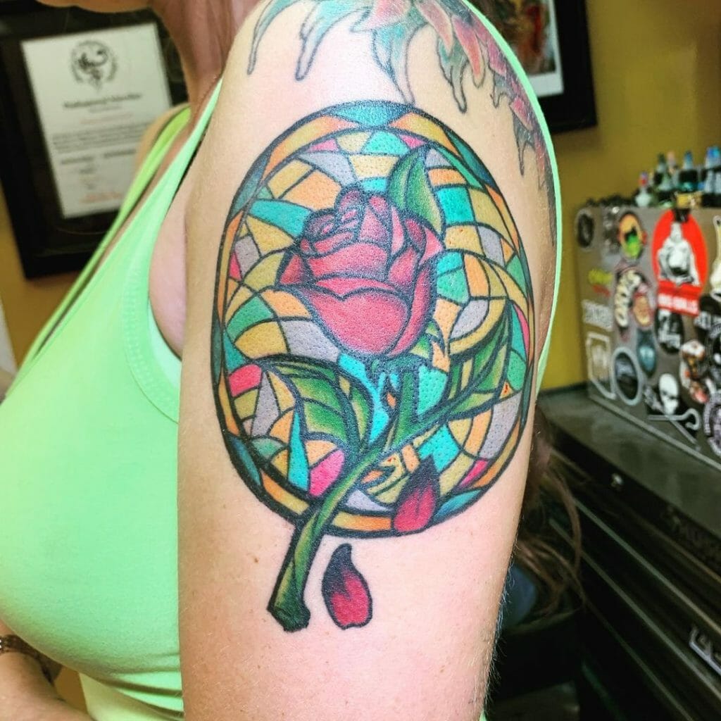 Beauty and the Beast Flower Tattoo