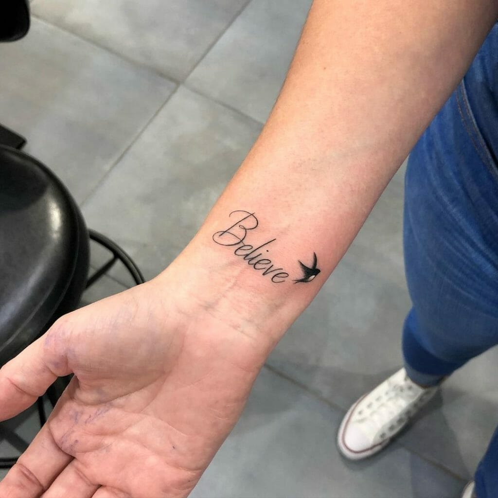 Believe Tattoo On Wrist