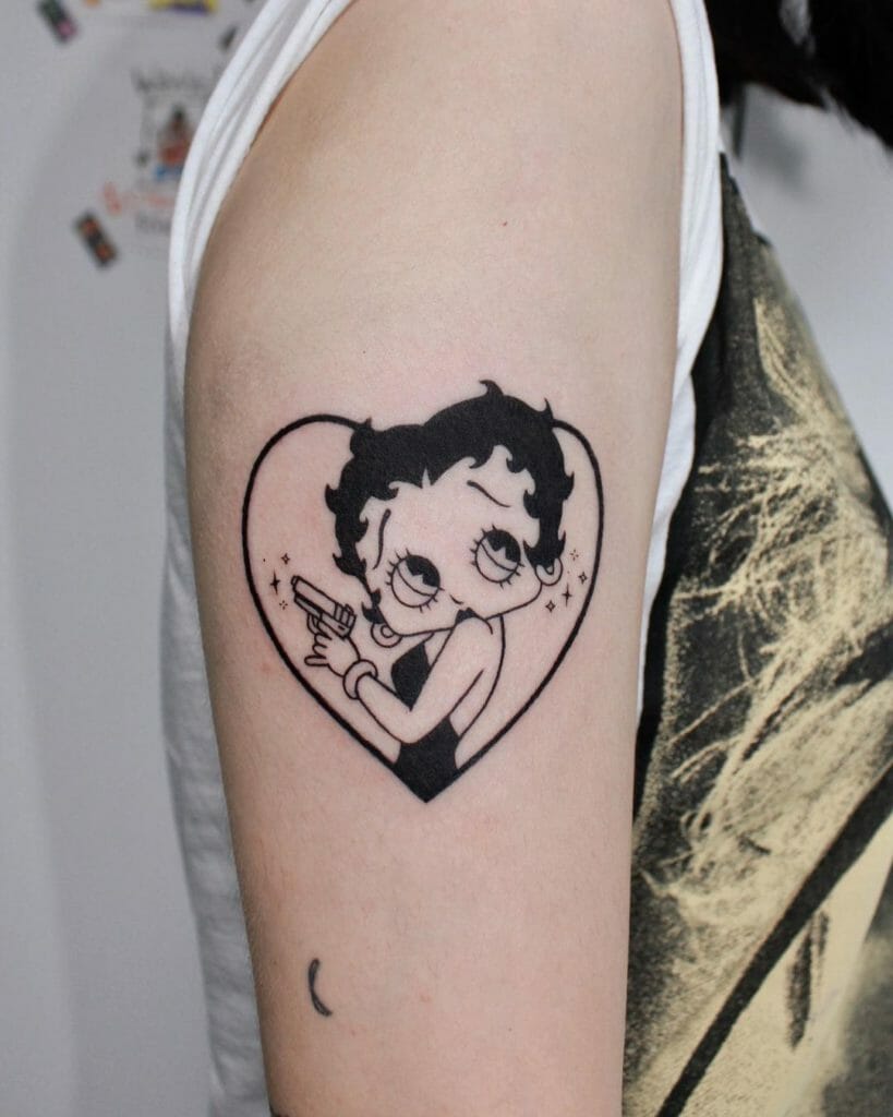 Betty Boop In A Heart Tattoo