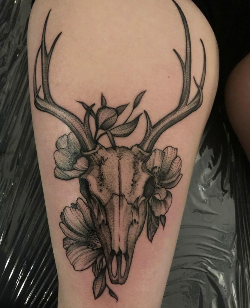 Bison Tattoos With Abstract Designs