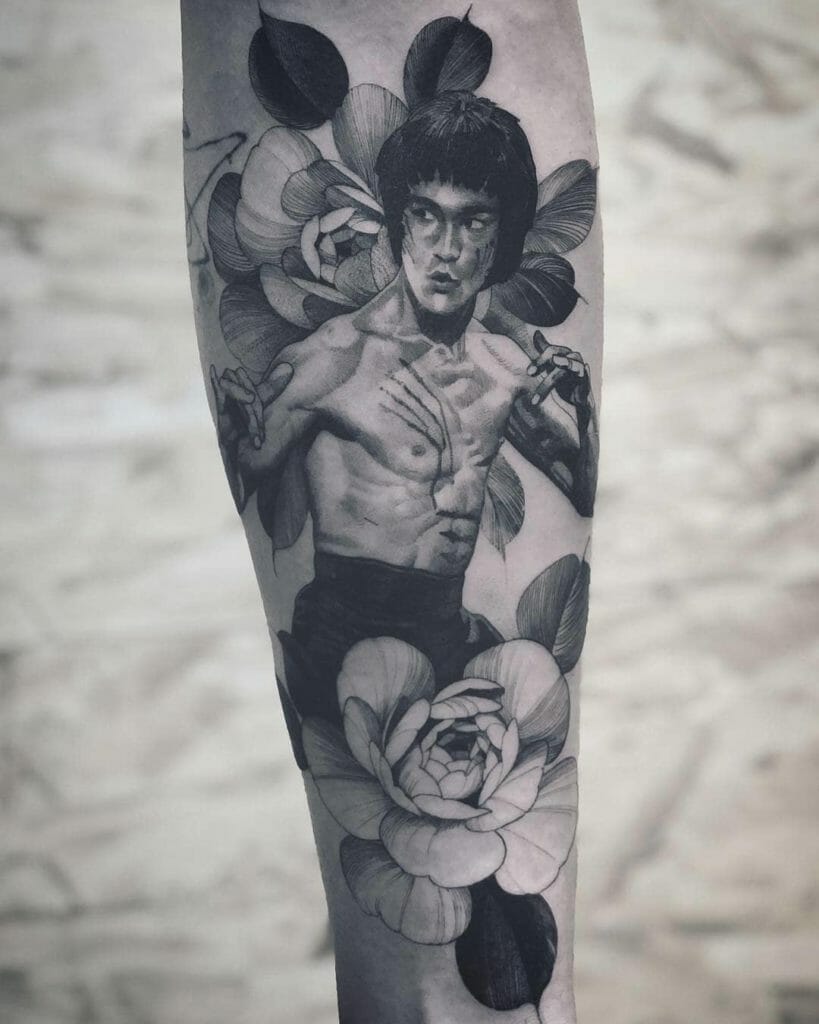 Black Bruce Lee Tattoo
