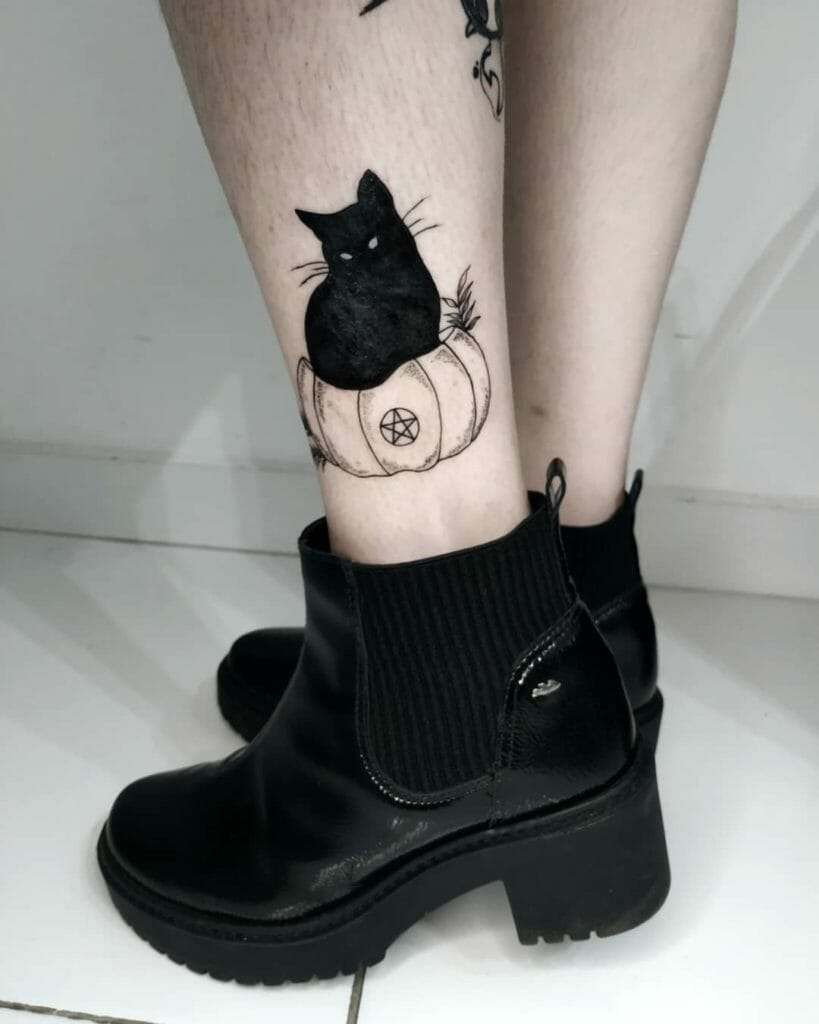 Black Cat Silhouette Tattoo Designs