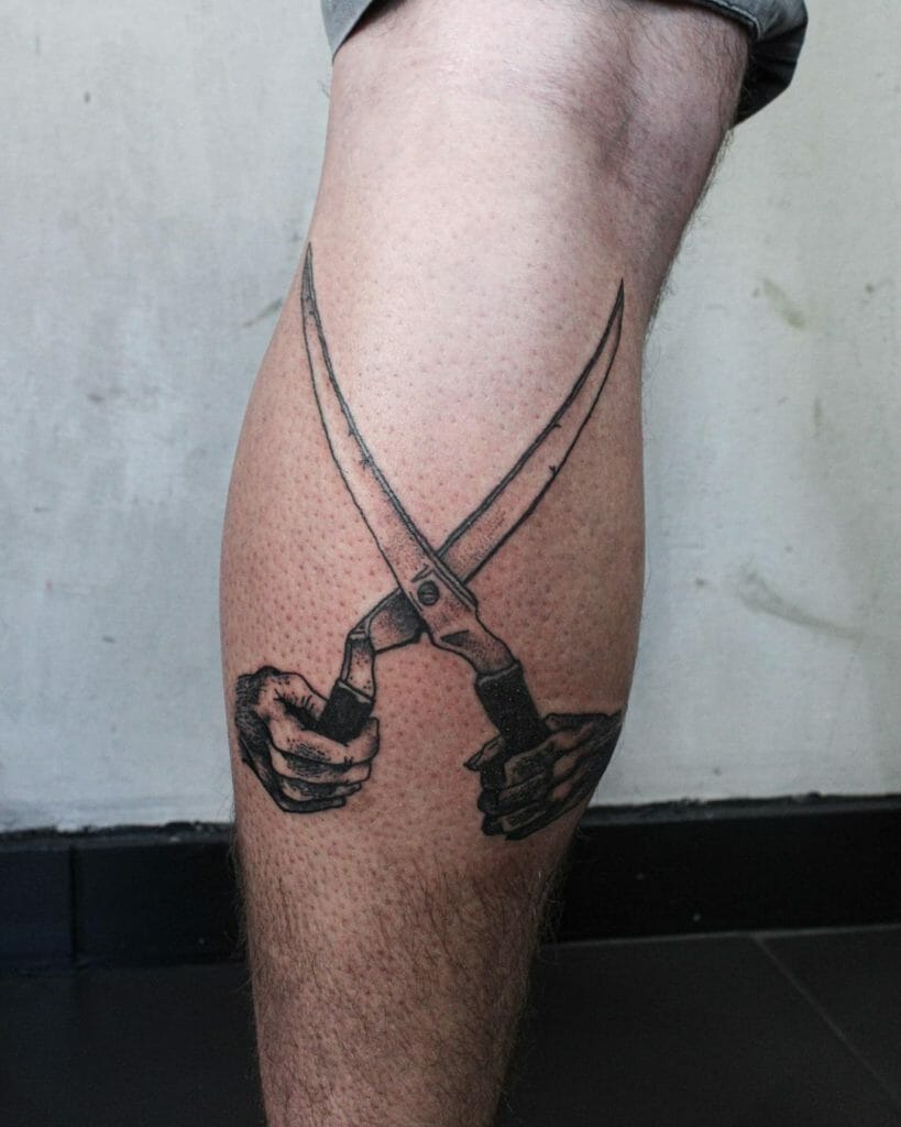Black Flag Scissor Tattoo