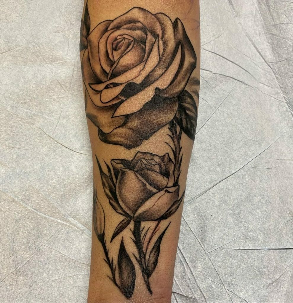 Black Grey Rose Tattoo