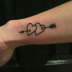 Black Heart Tattoo with Arrow