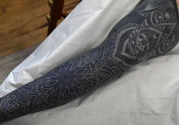 Black Shaded Sleeve Tattoo