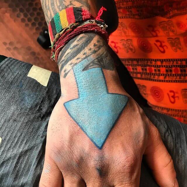 Blue Arrow Tattoo