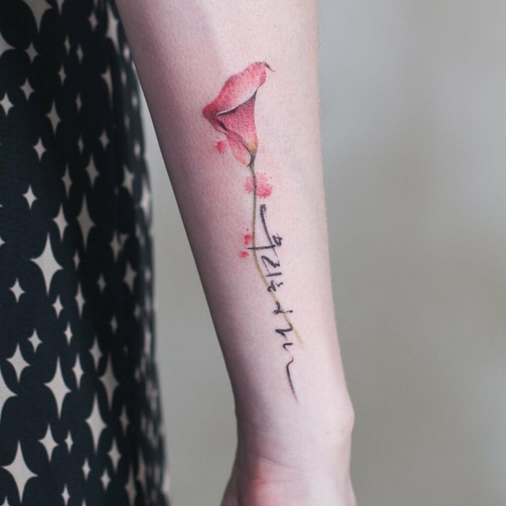 Body Part Calla Lily Tatoo Design With A Difference