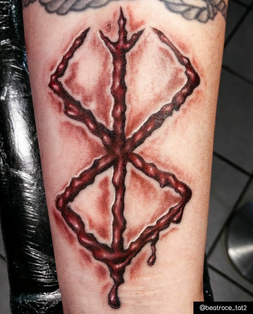 Brand of Sacrifice Tattoo With Blood