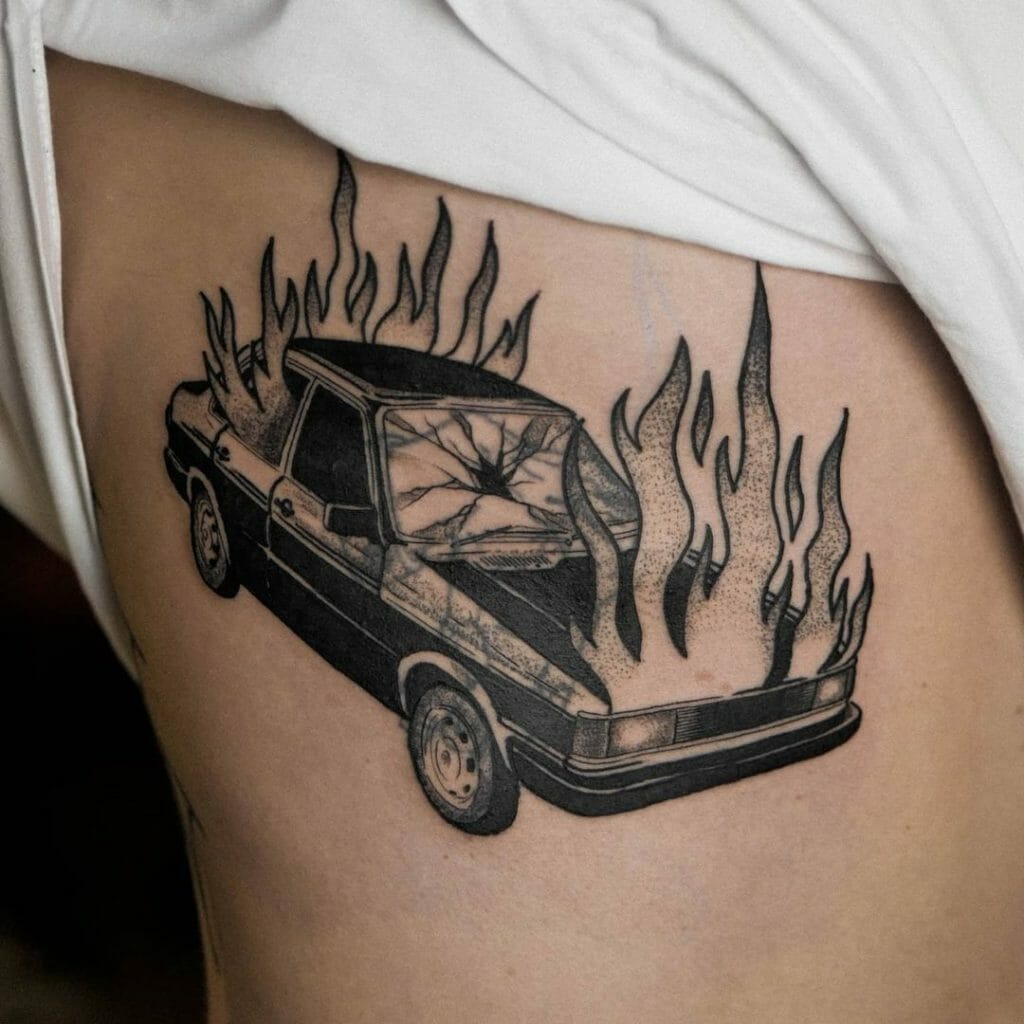 Broken Car Tattoo