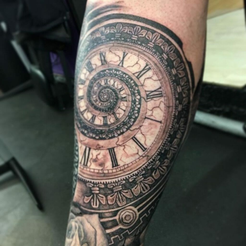 Broken Timeless Clock Tattoo