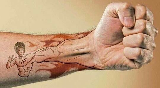 Bruce Lee Arm Tattoo