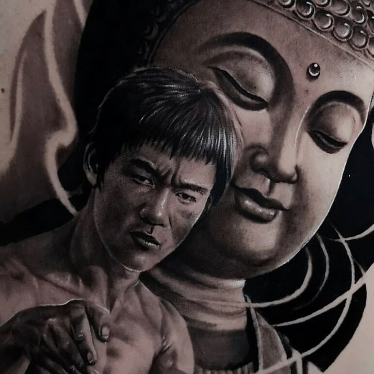 Bruce Lee Back Tattoo