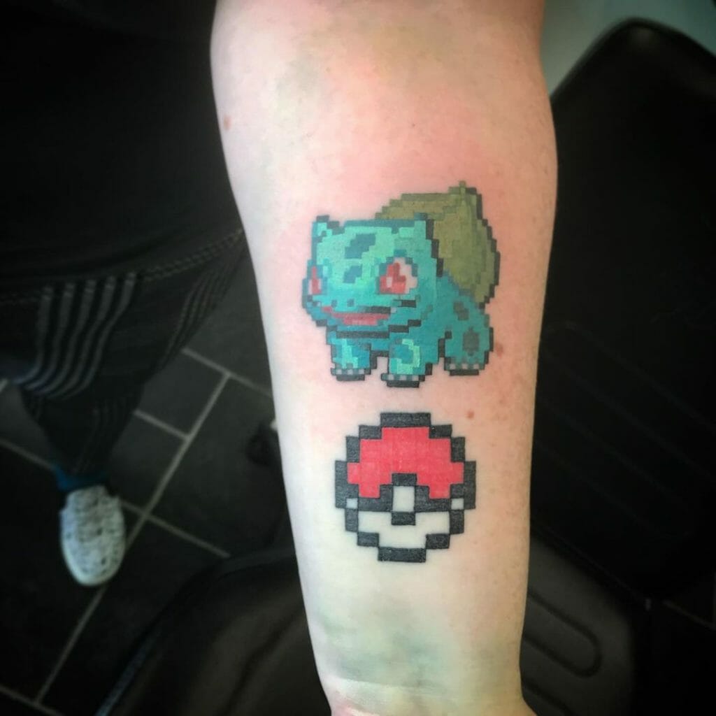 Bulbasaur Pixel Tattoo