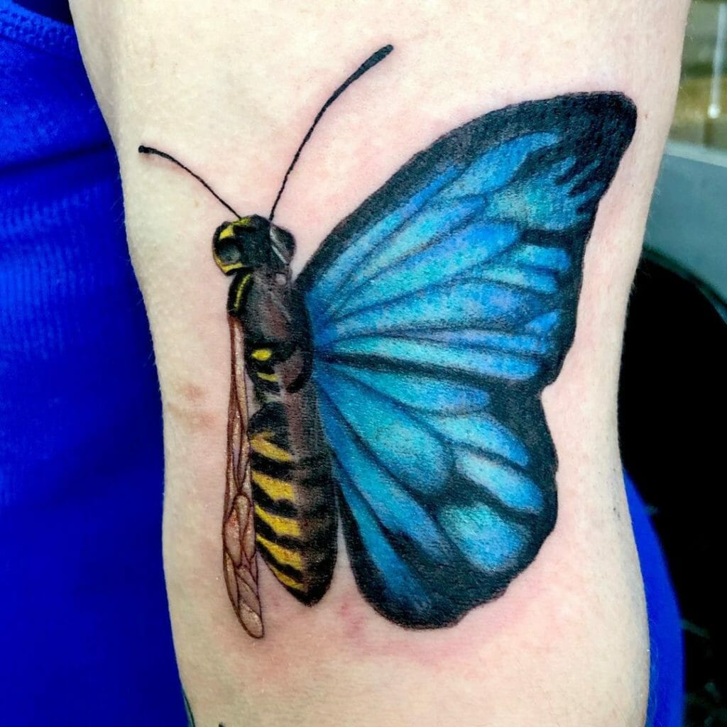 Butterfly And Bee Bipolar Tattoo
