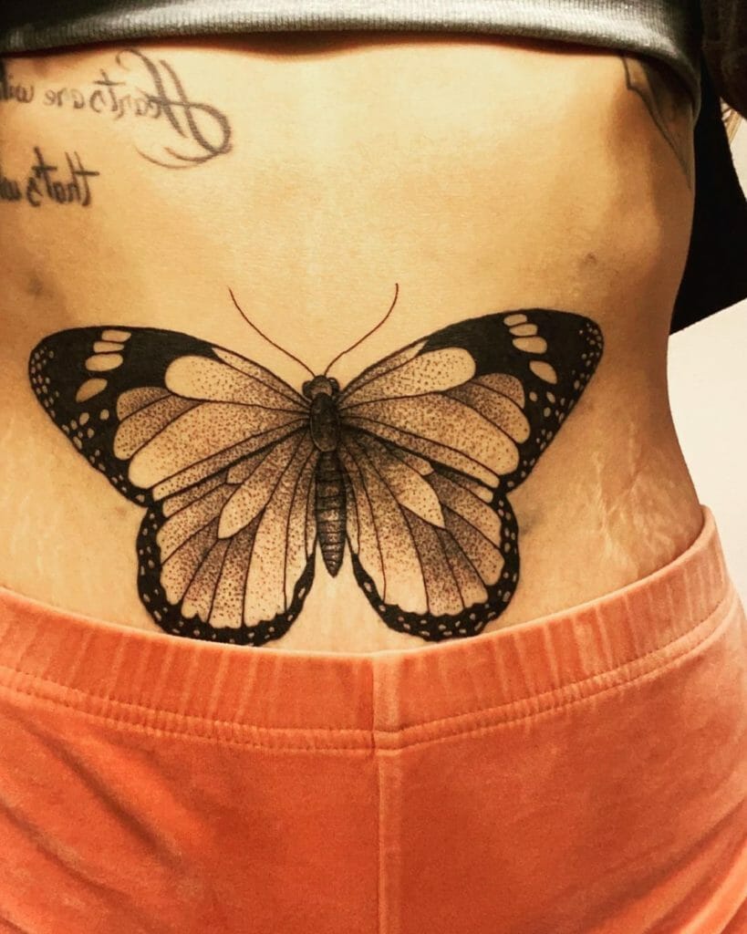 Butterfly Belly Button Tattoo