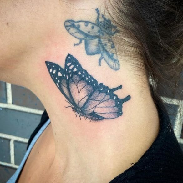 101 Best Butterfly Neck Tattoo Ideas You'll Have To See To Believe!