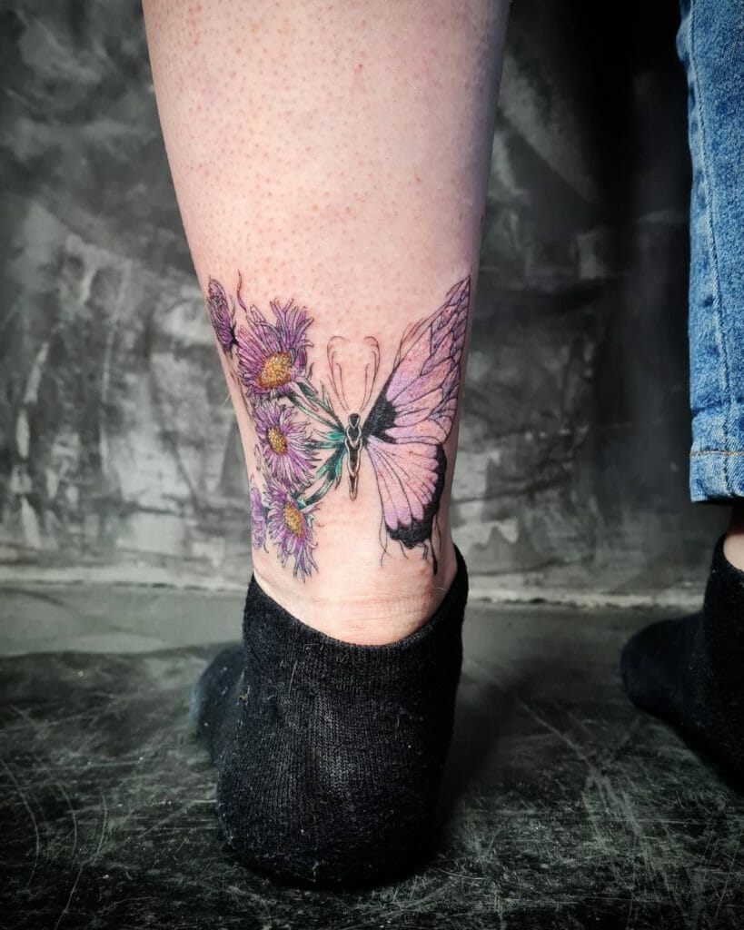Butterfly Tattoos With Flowers And Vines