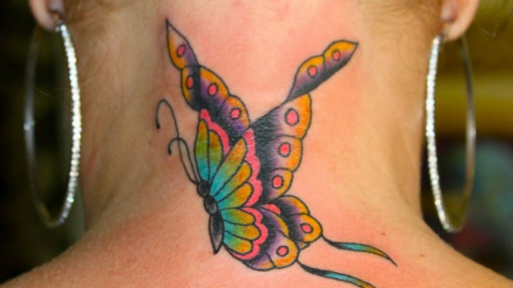 Butterfly and flower tattoos