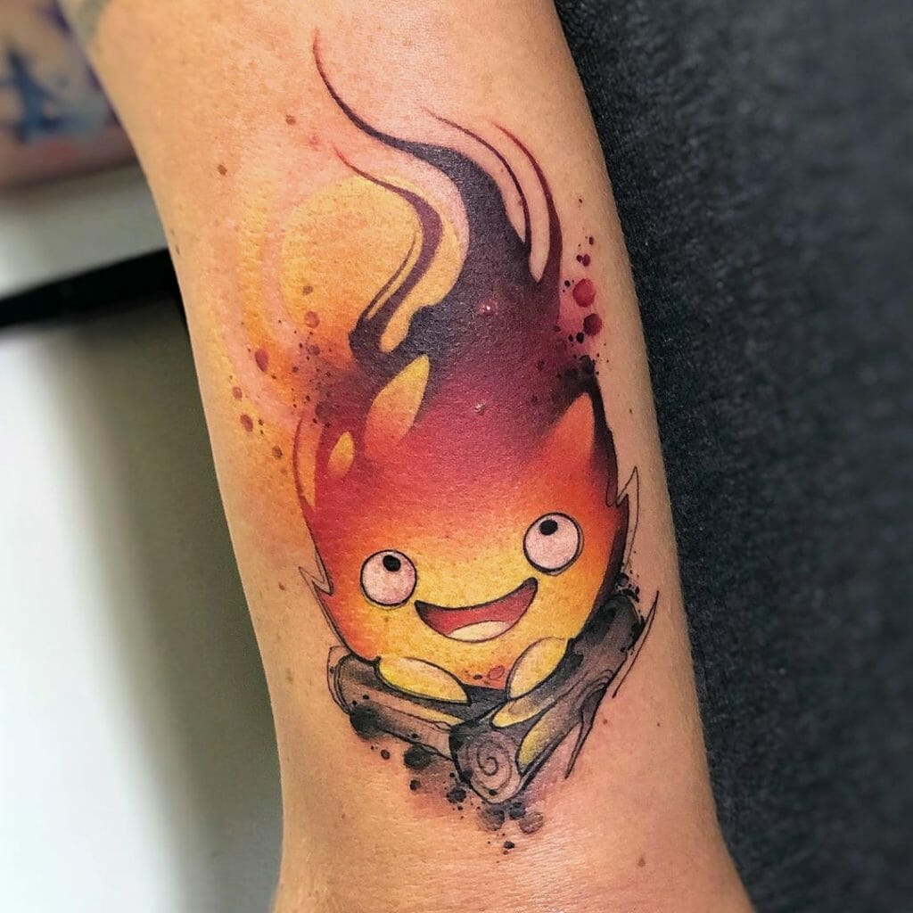 Calcifer The Fire Demon Tattoo