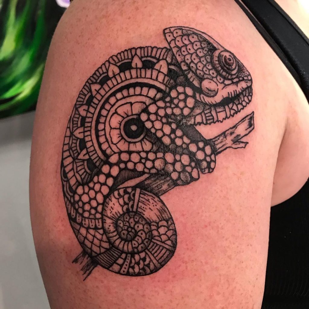 Chameleon Mandala Tattoo