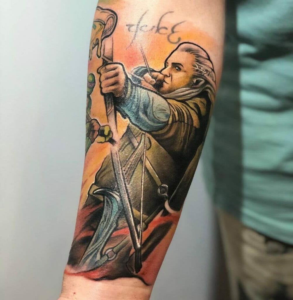 Colored And Lively Archer Tattoos
