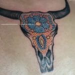 Colored Bull Skull Tattoo