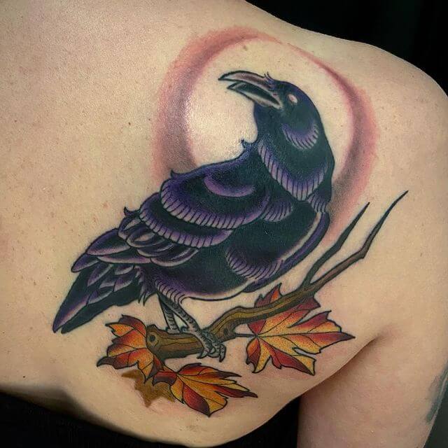 Colored Raven Tattoo