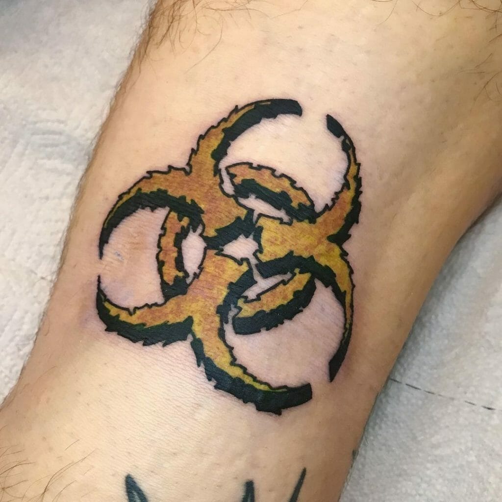 Colourful Biohazard Tattoo
