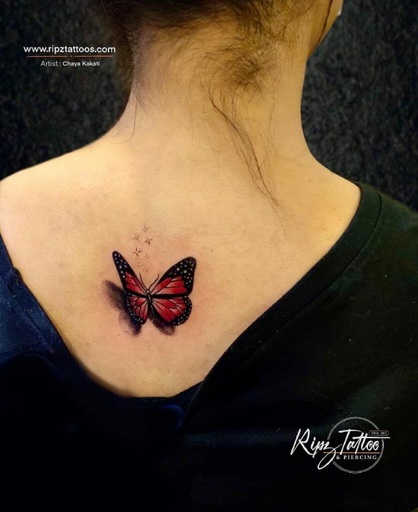 Colourful Small Butterfly Tattoo Ideas