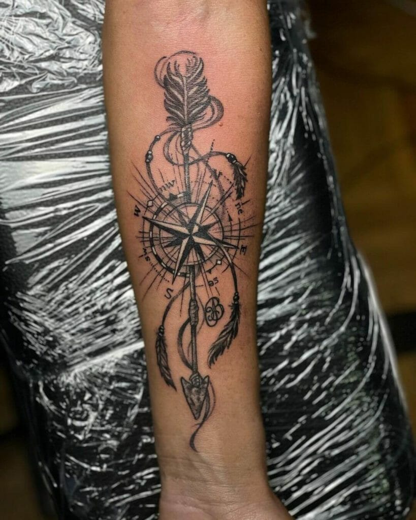 Compass Arrow Tattoo (1)