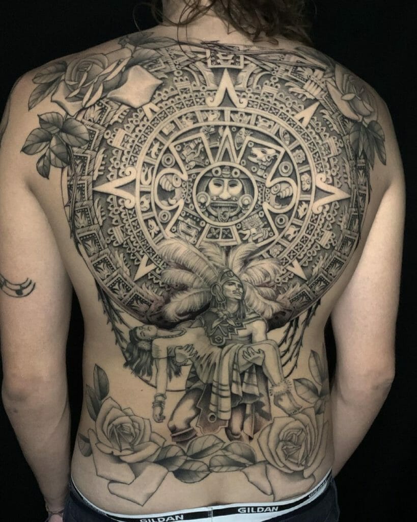 Complex Aztec Tattoo Ideas For The Back