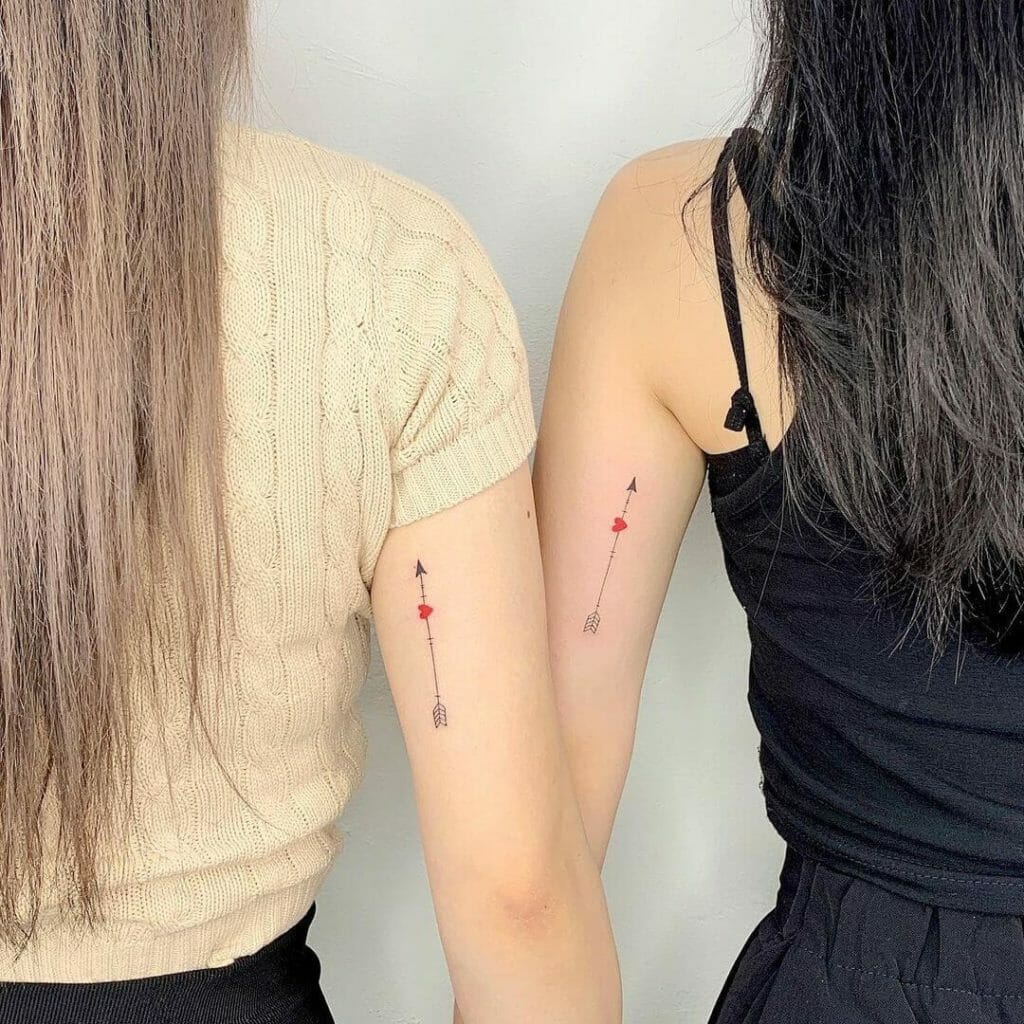 Couple Minimalist Arrow Tattoo