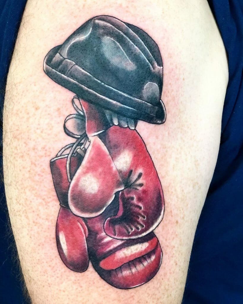 Cover Up Boxing Gloves Tattoo Designs For Men