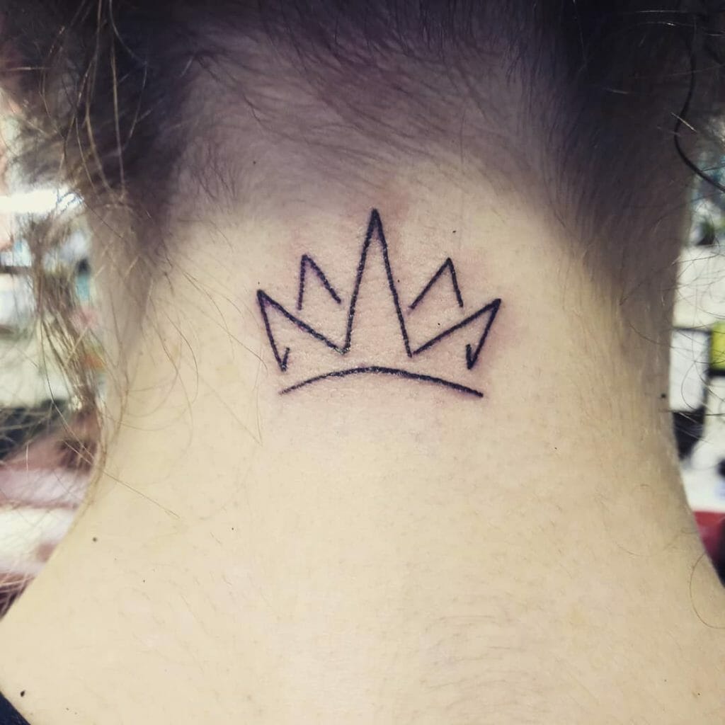 Crown Back of the Neck Tattoo