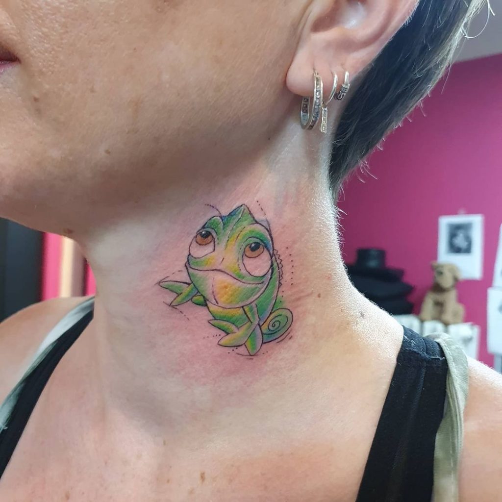 Cute Small Chameleon Tattoo
