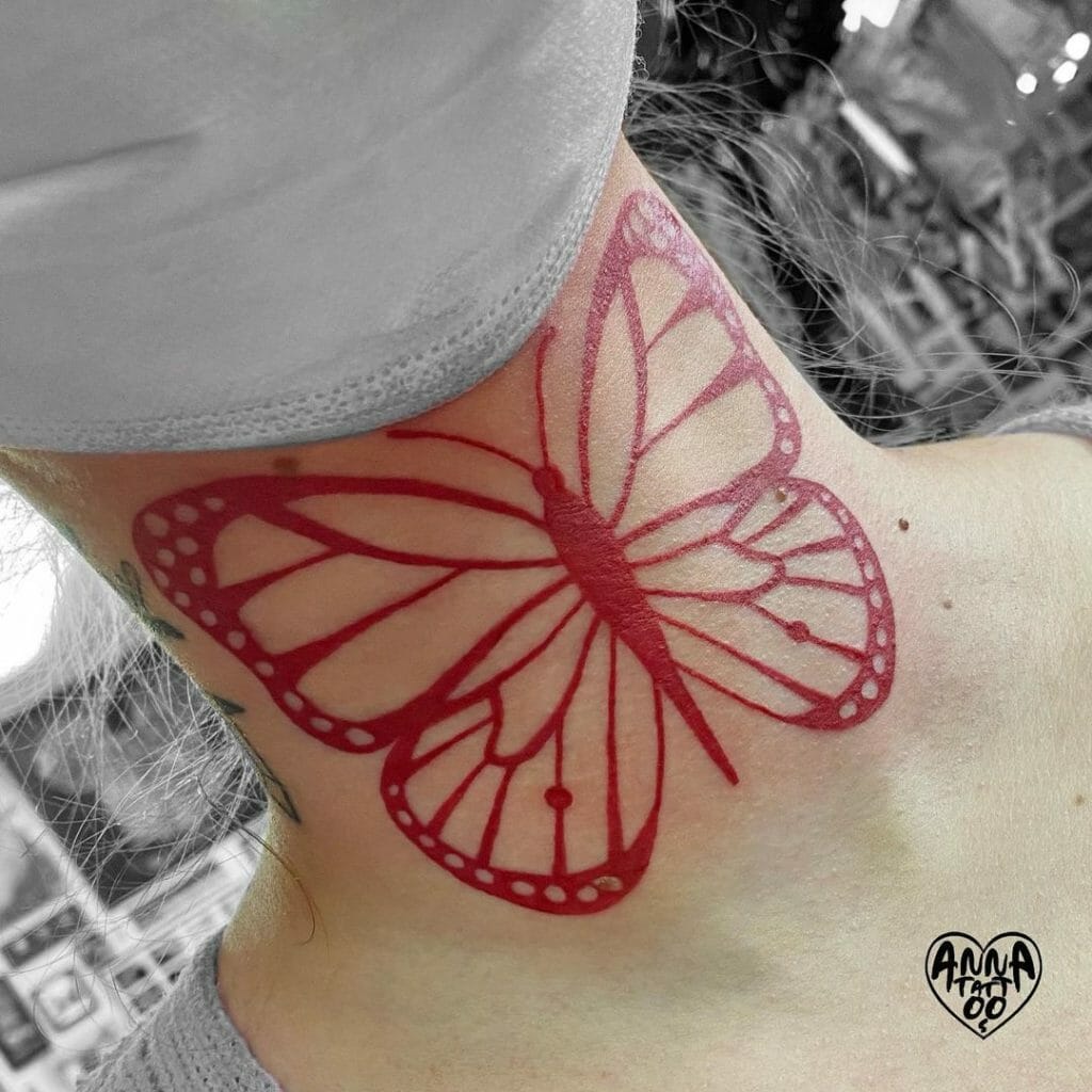 Delicate Butterfly Tattoo In Monochrome