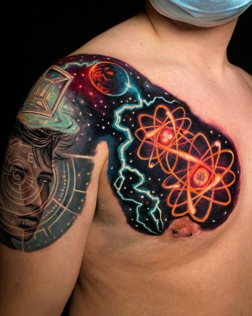 Elaborate Atom Tattoo Designs