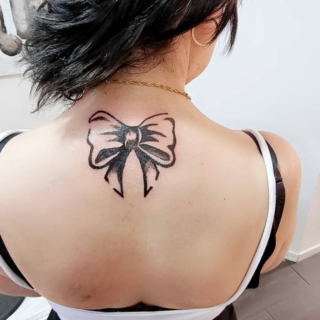 Endearing Bow Neck Tattoo