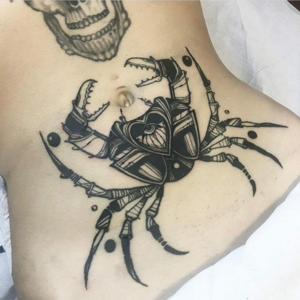 Enticing Crab Belly Tattoo