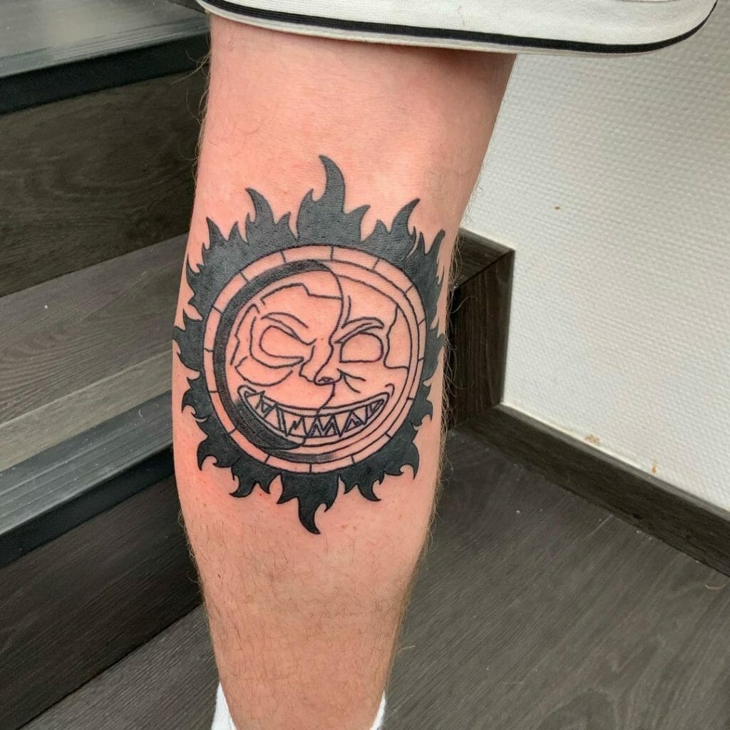 Evil Faced Black Sun Tattoos Ideas