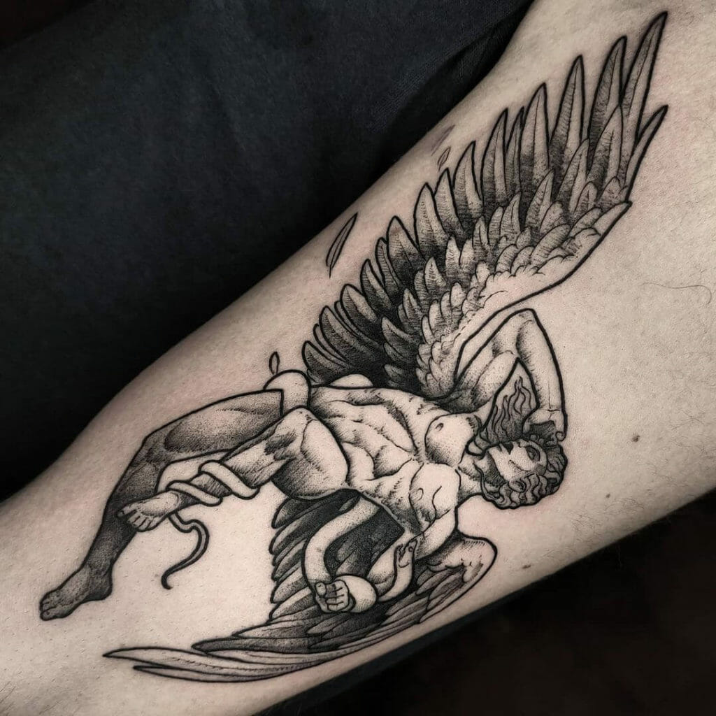 Symbolic Fallen Angel Satan Tattoo