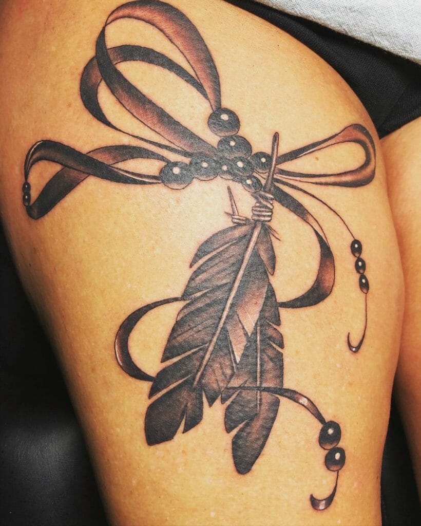 Feather Bow Tattoo