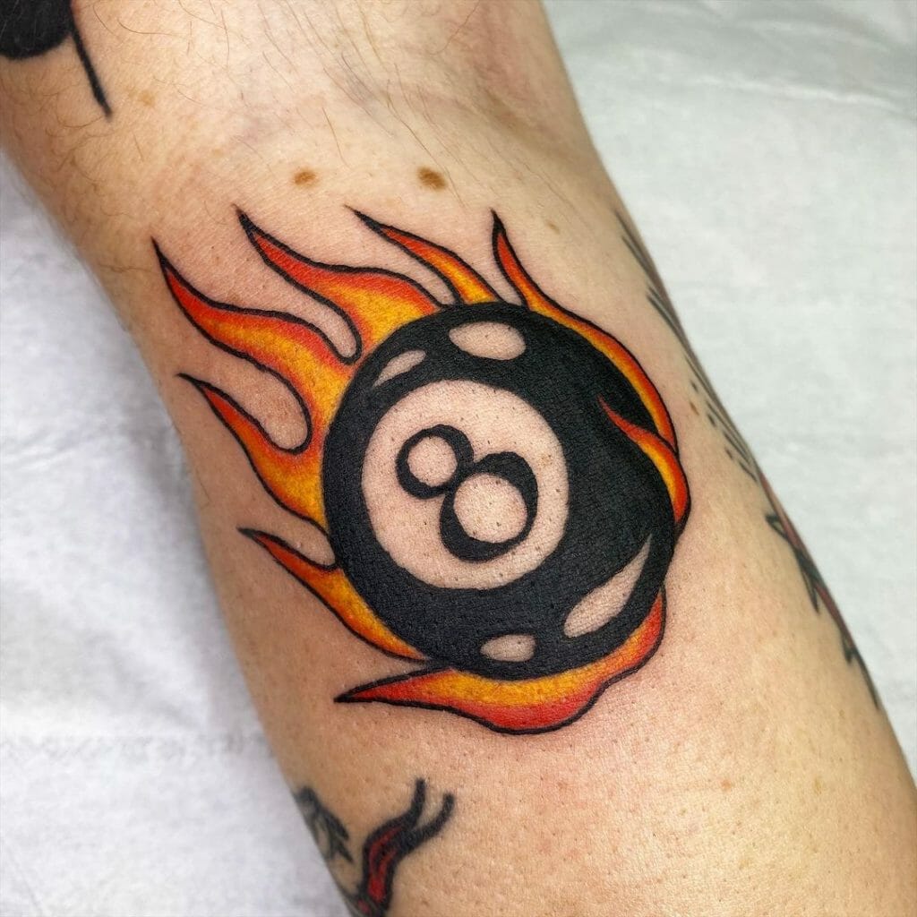 Fierce And Fiery 8 Ball Tattoo