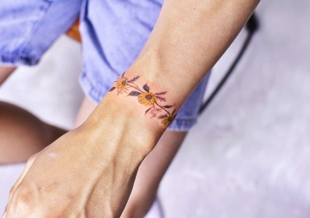 Floral Bracelet Tattoo