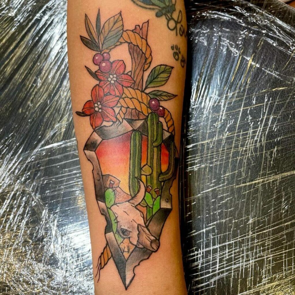 Flower Arrowhead Tattoo