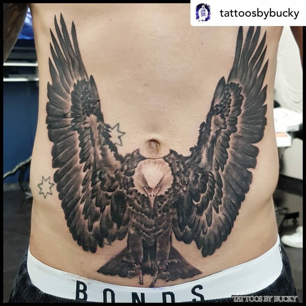 Flying Bald Eagle Tattoo Design