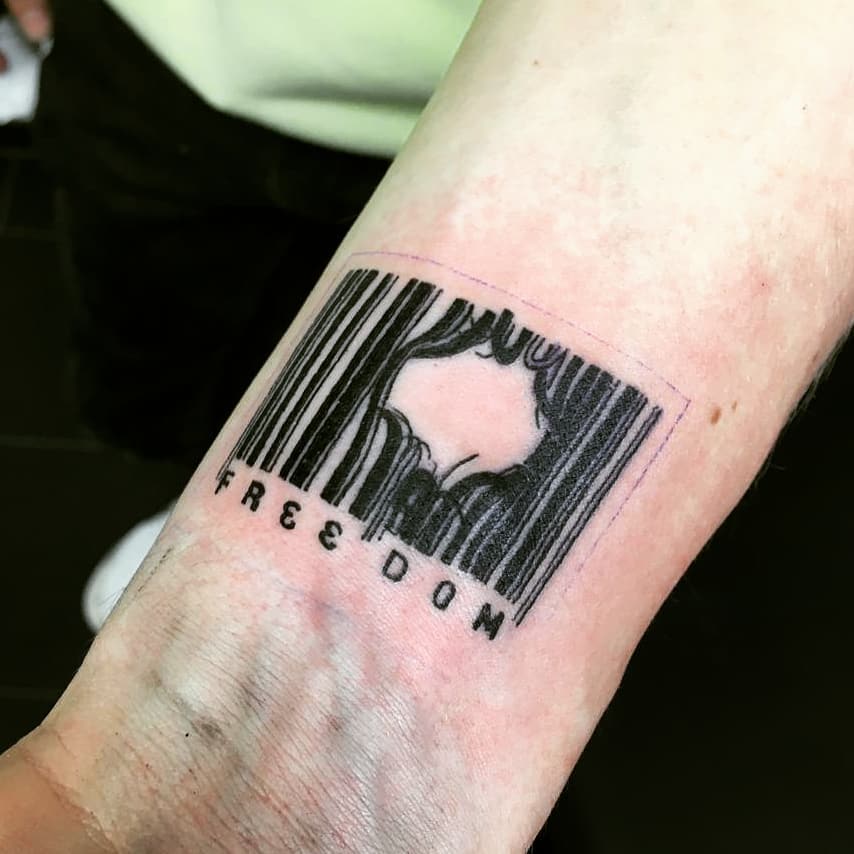 Freedom Barcode Tattoo