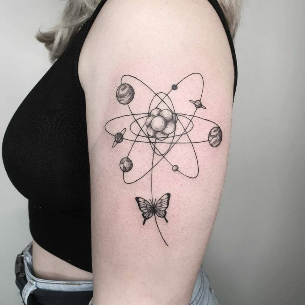 Fun And Quirky Atom Tattoo Design